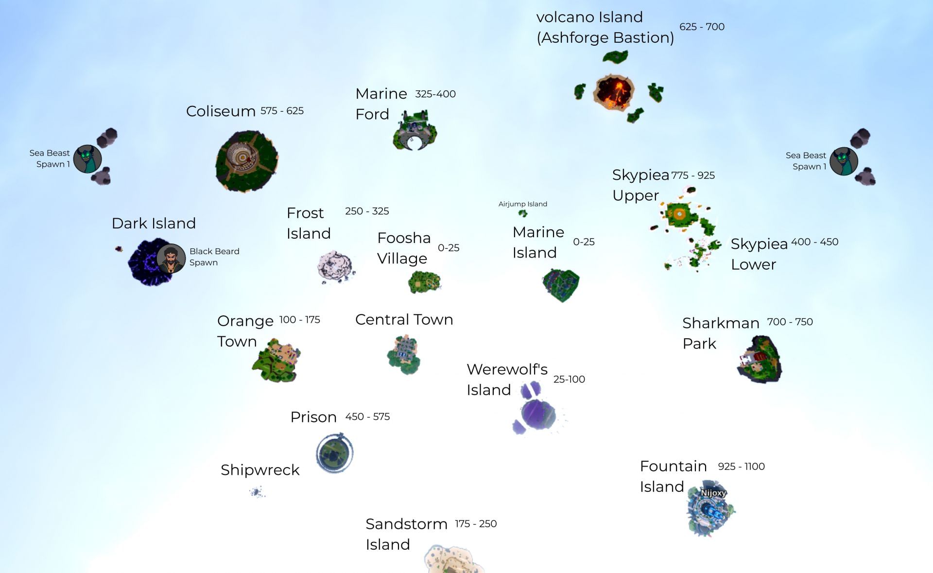 Vox Seas map (Image via Vox Seas Trello)
