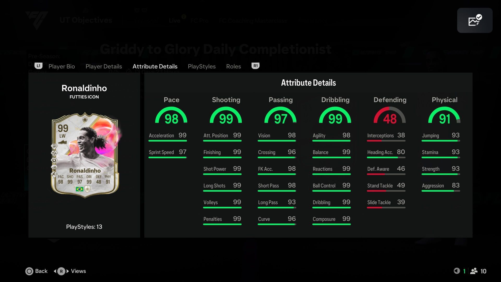 The stats (Image via EA Sports)