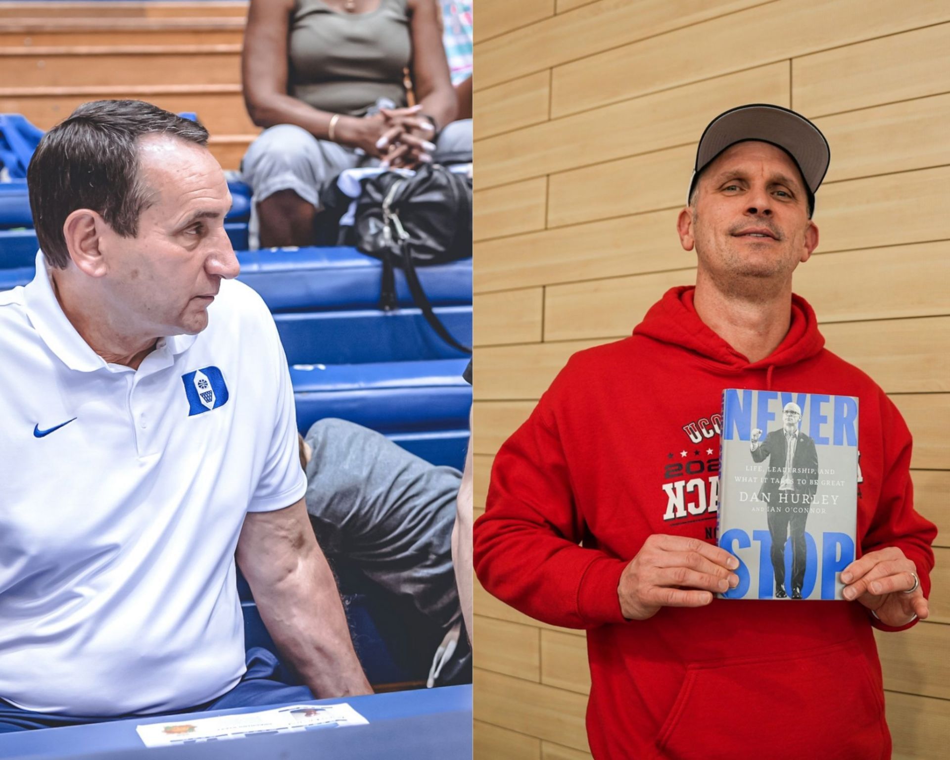 Coach K and Dan Hurley: source - @coachdanhurley, @dukembb via Instagram