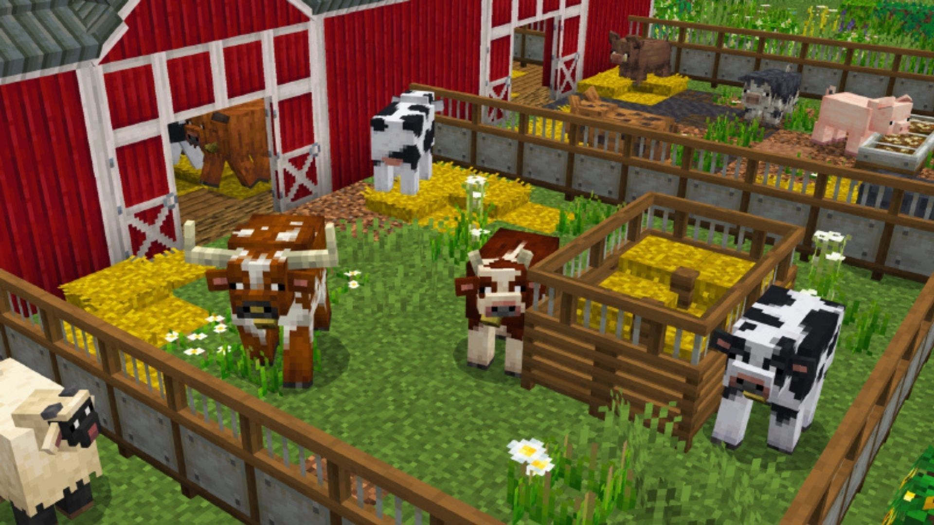 The Minecraft Crops &amp; Farms Bedrock add-on adds a host of new blocks and mobs to the world (Image via Mojang Studios/Some Game Studio)