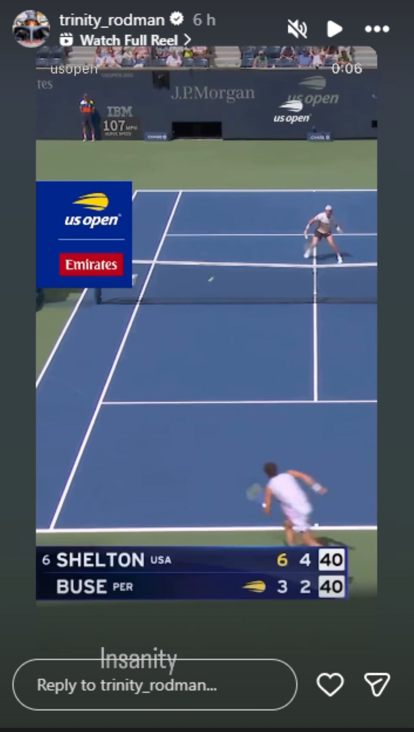 Screengrab of Trinity Rodman&#039;s Instagram story [Image Source : Trinity Rodman&#039;s Instagram]