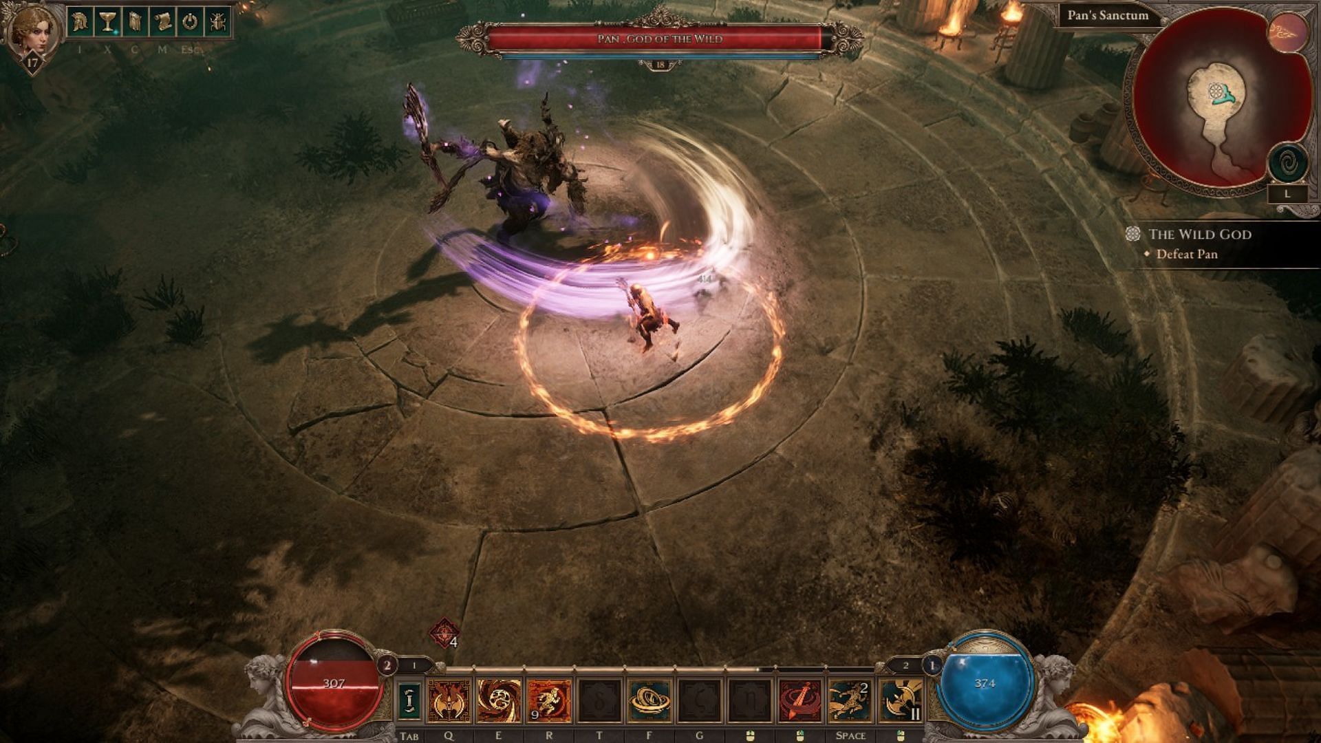 Pan using Melee attack (Image via THQ Nordic)