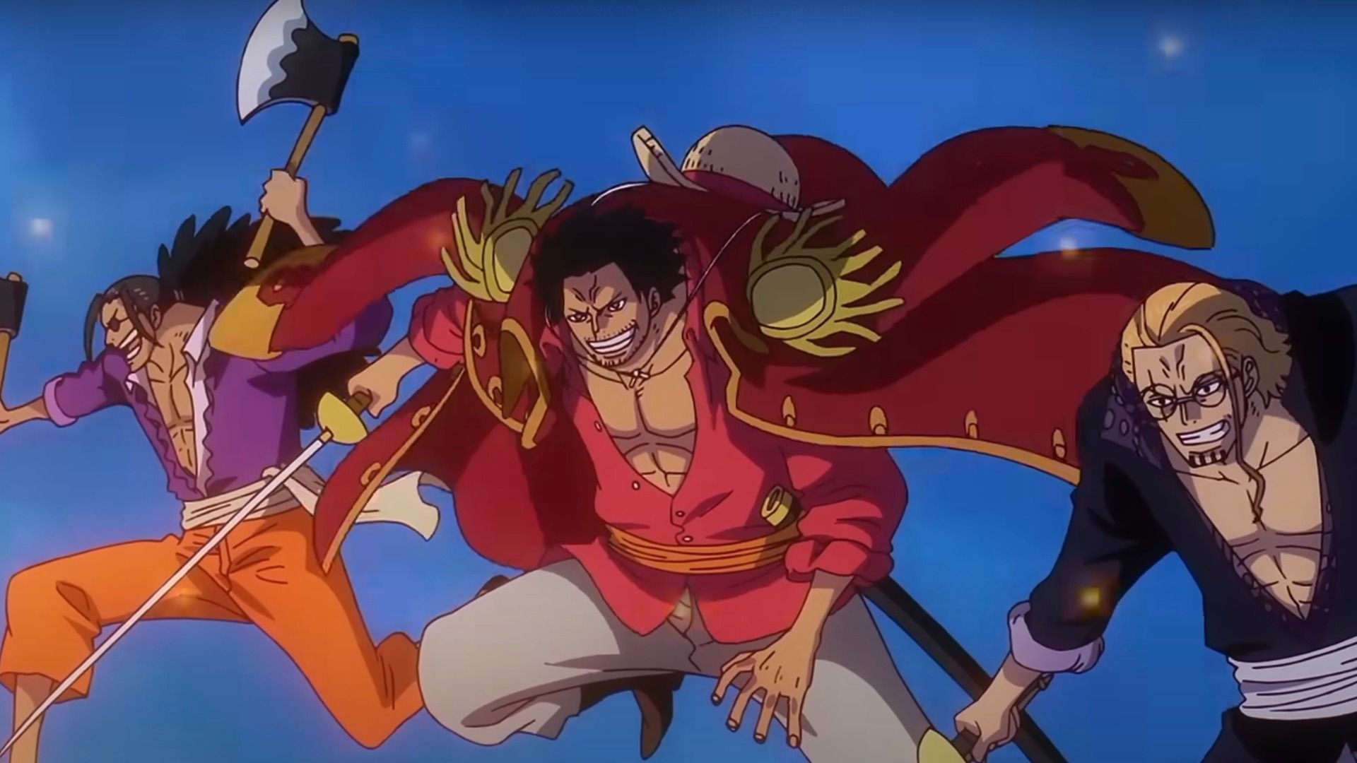 Garp teamed up with Roger Pirates to defeat Rocks in One Piece (Image via Toei Animation)