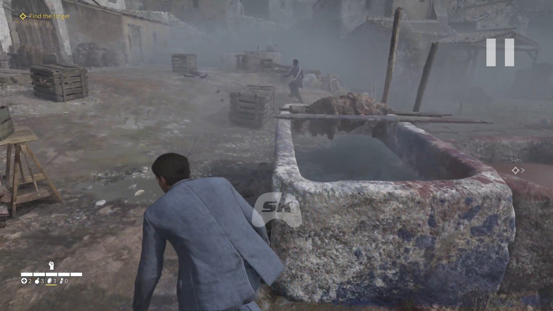 Wait for the guard to leave to reach the required location (Image via Sportskeeda Gaming || 2K)