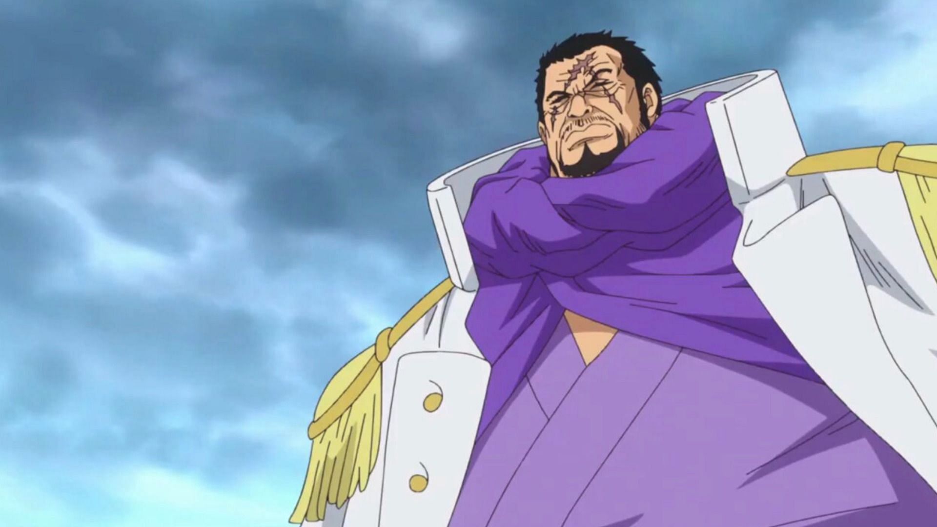 Fujitora&#039;s blindness could act as a barrier against Hancock (Image via Toei Animation)