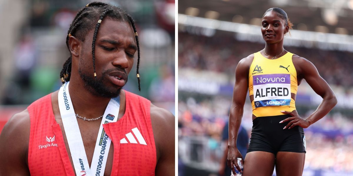 Julien Alfred is leading the Diamond League standings in 2025 (Images by Getty)