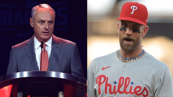 "Bryce Harper expressed his views" - Rob Manfred breaks silence on controversial incident with Phillies superstar