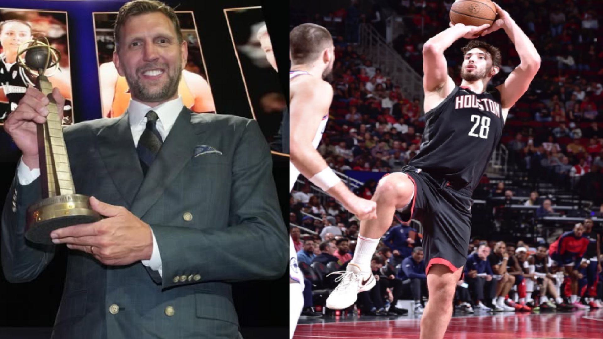 An image of Dirk Nowitzki and Alperen Sengun