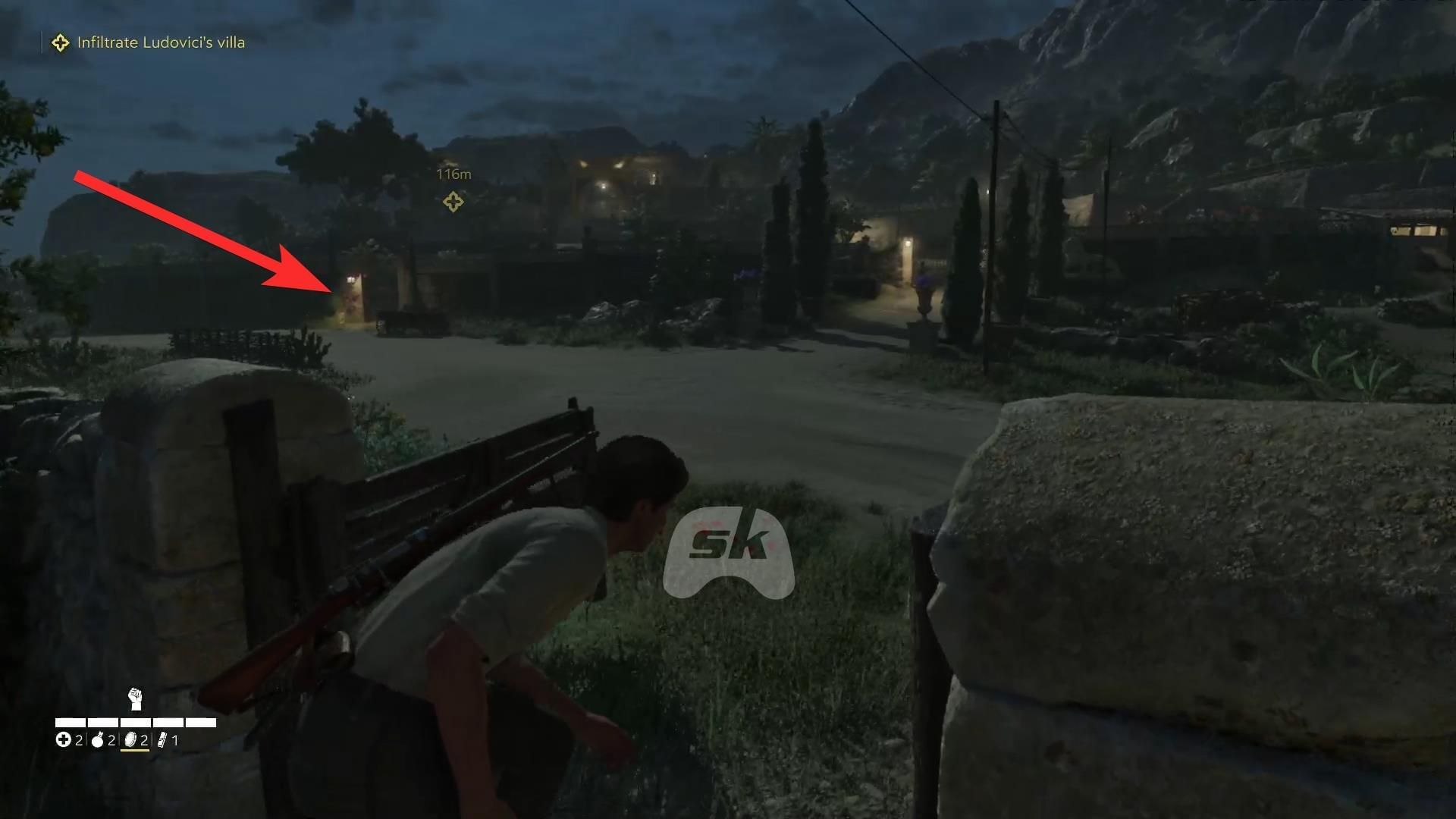 Go towards the small gate on the left (Image via Sportskeeda Gaming // 2K)