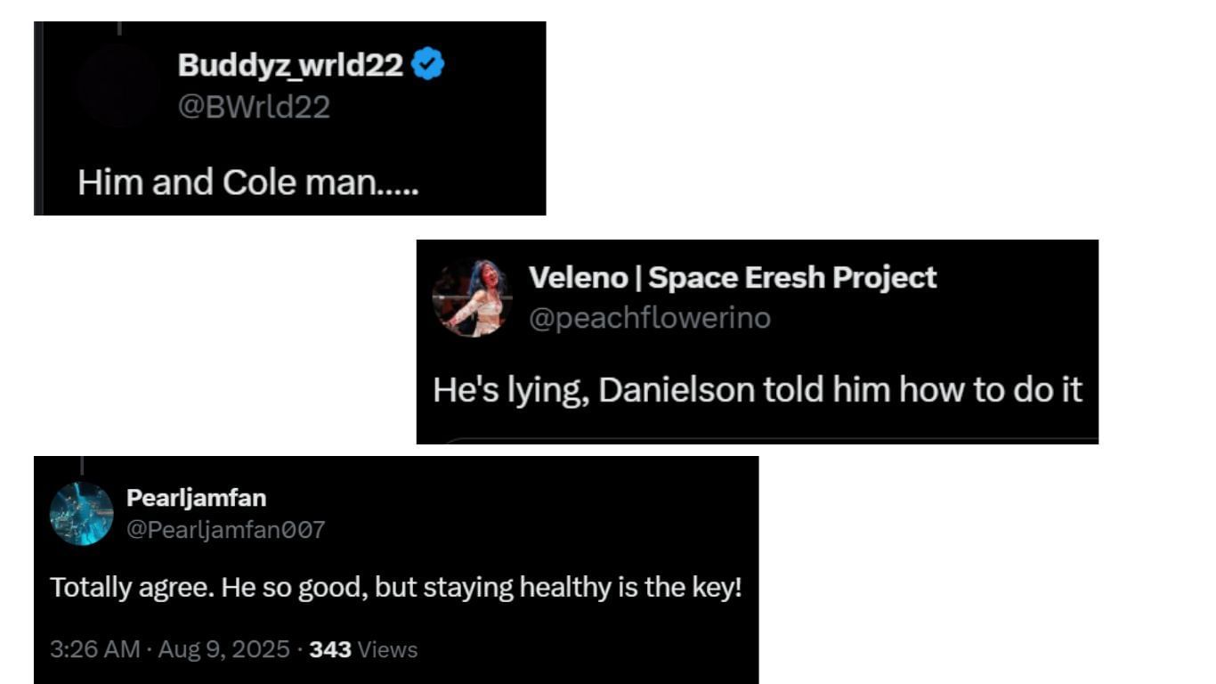 Fan reactions [Screenshots taken from WrestlePurists&#039; X]