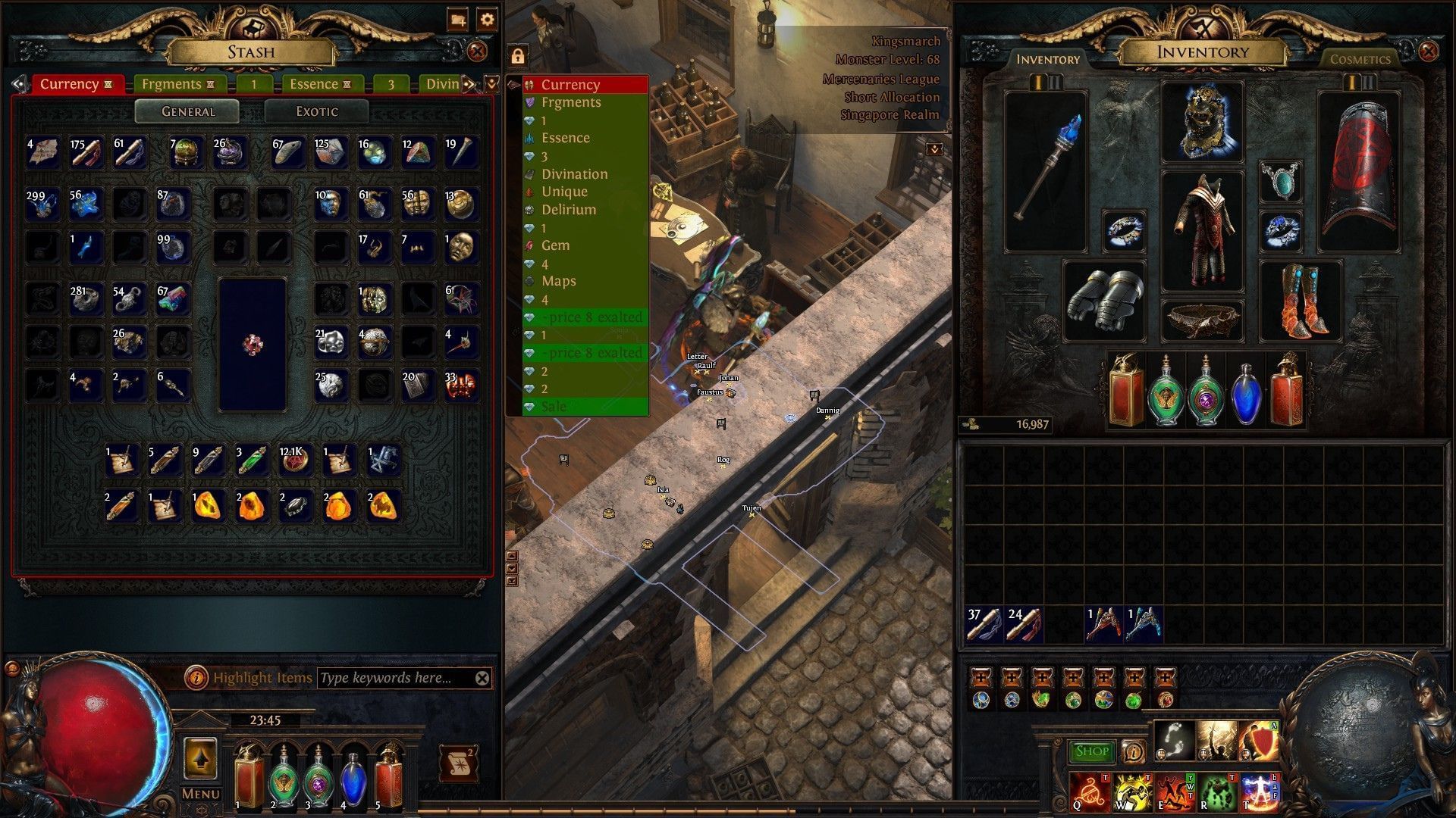 PoE has a lot of currency items (Image via Grinding Gear Games)