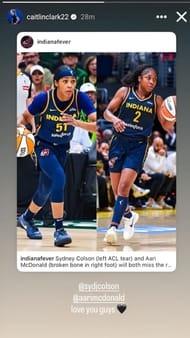 Caitlin Clark’s Instagram Story/Instagram @caitlinclark22