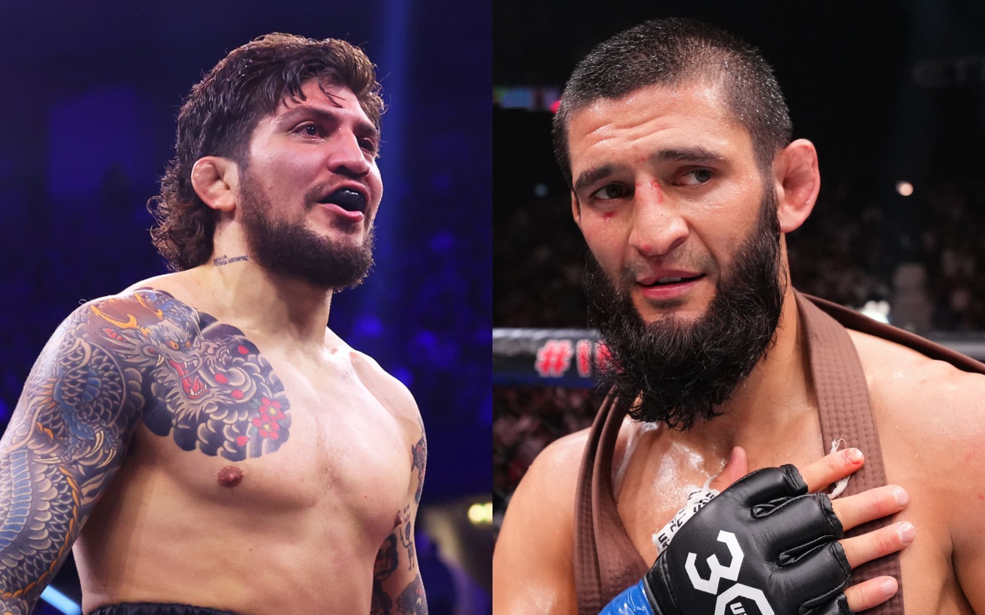 Dillon Danis (left) makes tall claims about potential Khamzat Chimaev (right) fight. [Images courtesy: Getty Images] 
