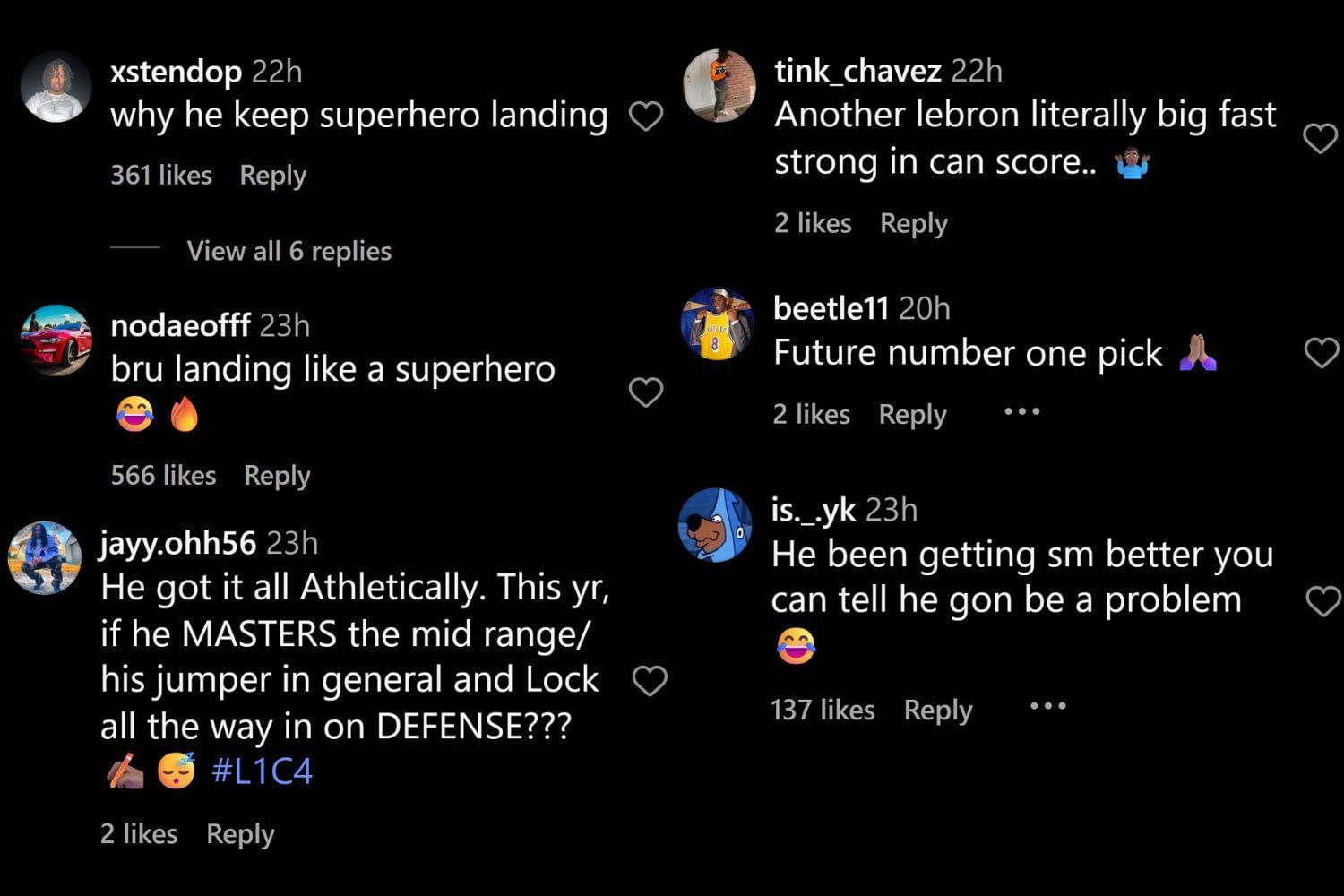 Fans commented on Instagram (@ballislife/IG)