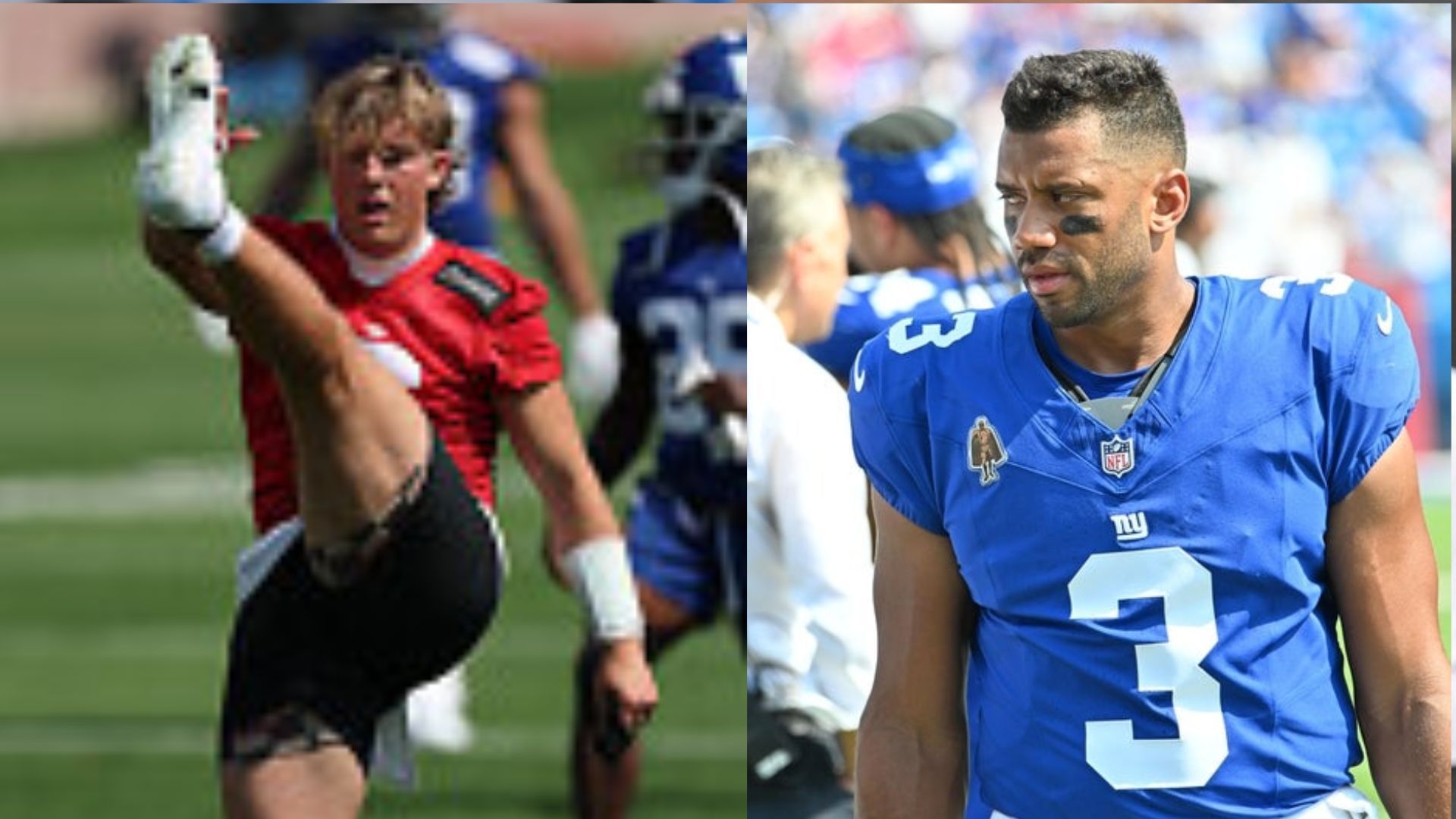 Jaxson Dart and Russell Wilson