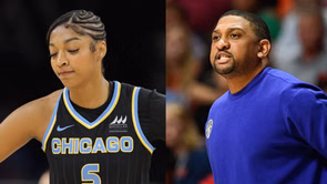 "Someone has to crash out" - NBA fans explode as Angel Reese holds back Tyler Marsh after fiery outburst on referee leading to Sky coach ejection