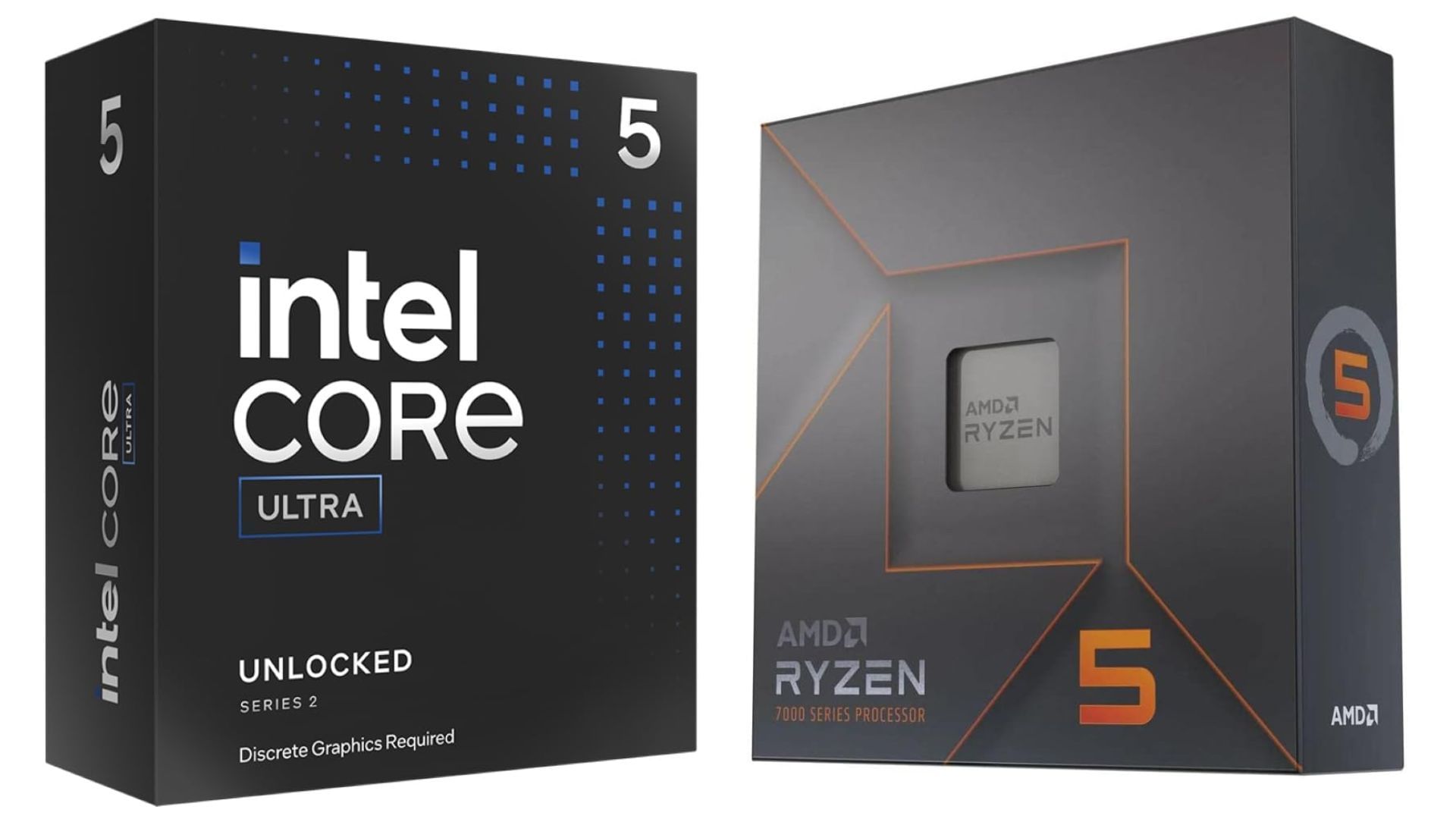 The Intel Core Ultra 5 245K and Ryzen 5 7600X are powerful mid-range gaming CPUs (Image via Amazon)