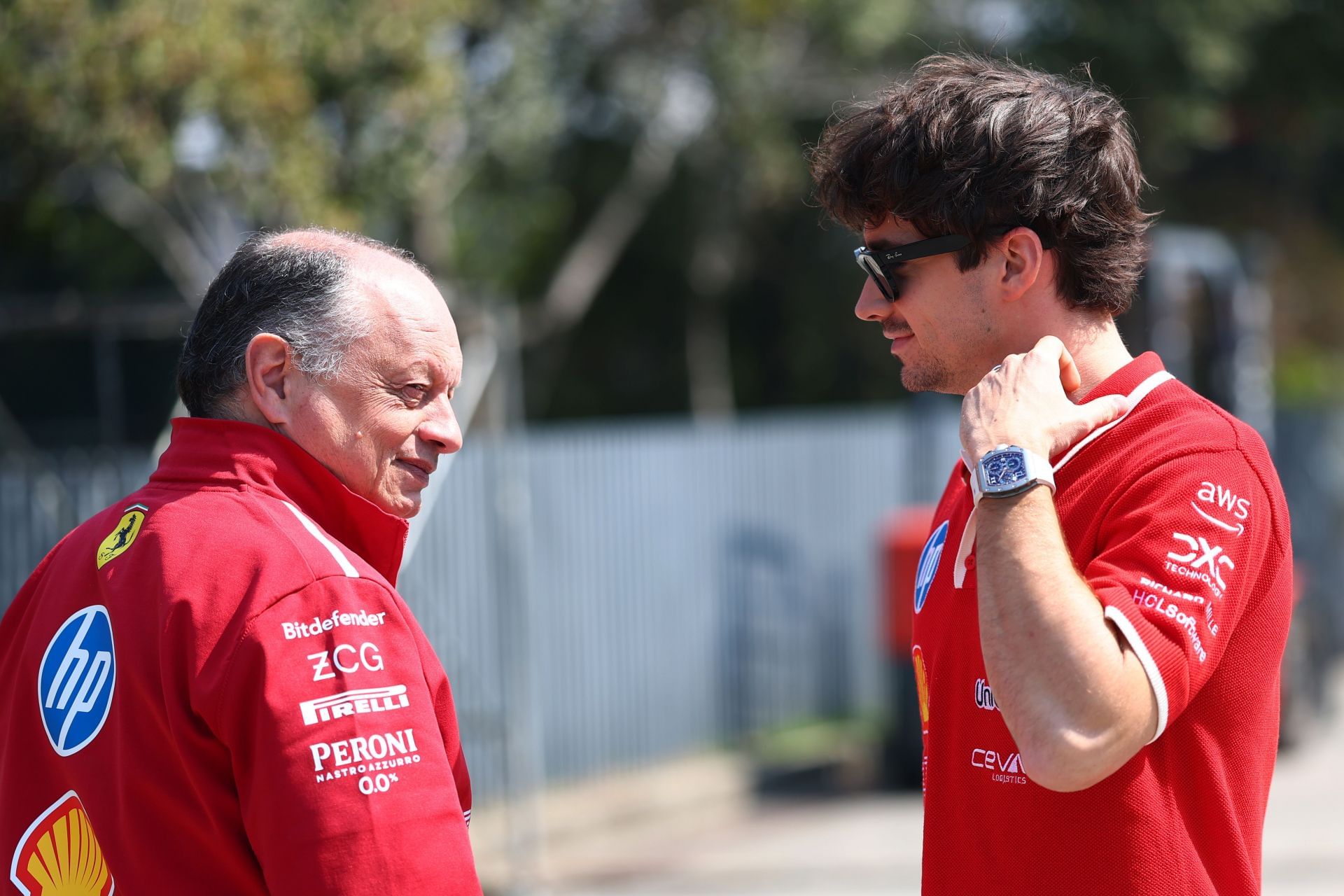 Charles Leclerc and Fred Vasseur at the Chinese Grand Prix - Source: Getty
