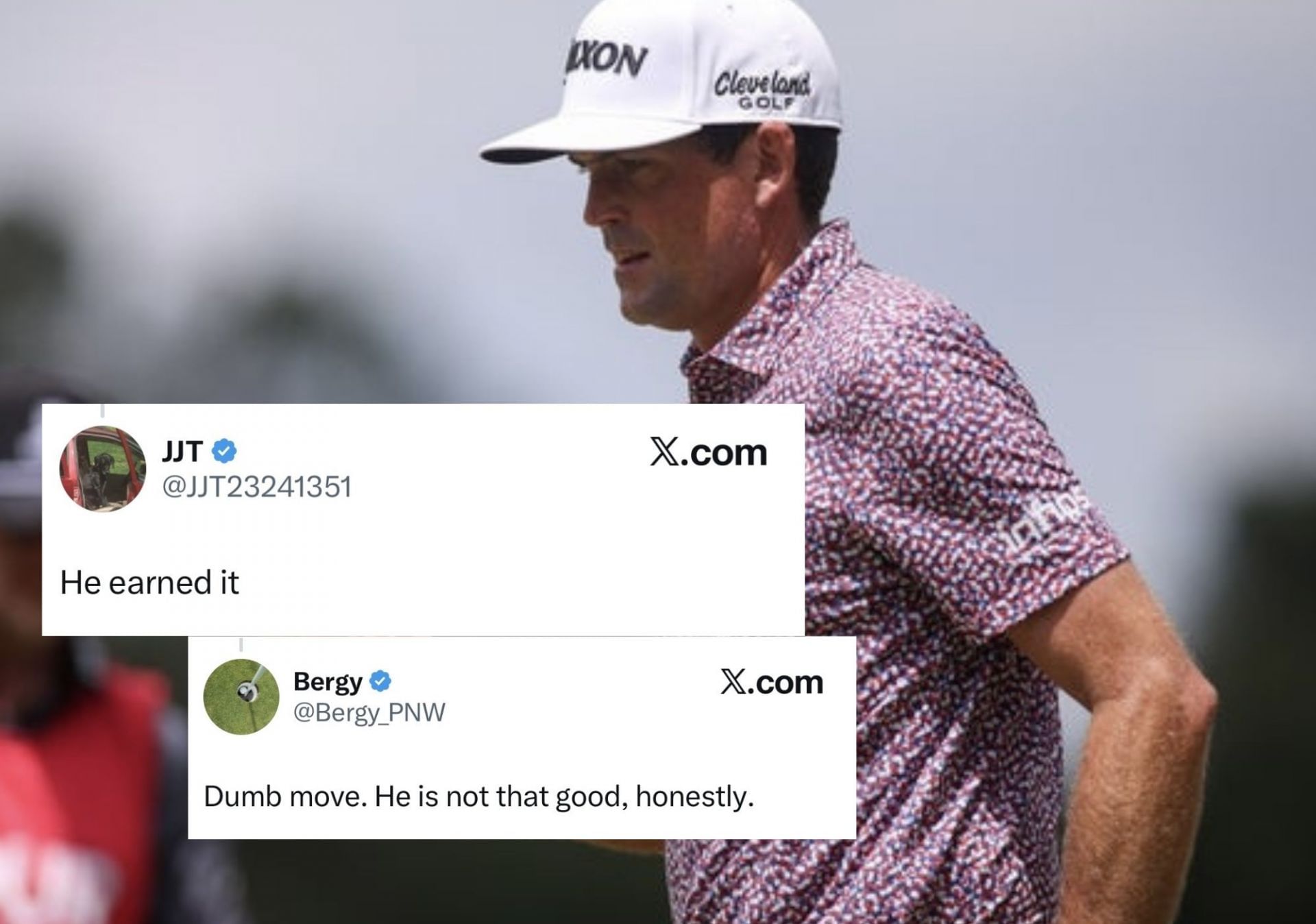 Fans react to Keegan Bradley reportedly becoming a Ryder Cup playing captain _ [Images via IMAGN &amp; X /@Bergy_PNW @JJT2341351