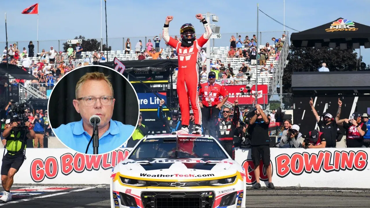 (Inset) Leigh Diffey during US Olympic Team Trials press conference at Hayward Field. Track &amp; Field: US Olympic Team Trials - Source: Imagn; NASCAR Cup Series driver Shane van Gisbergen (88) celebrates his victory following the Go Bowling at The Glen at Watkins Glen International. NASCAR: Go Bowling at The Glen - Source: Imagn