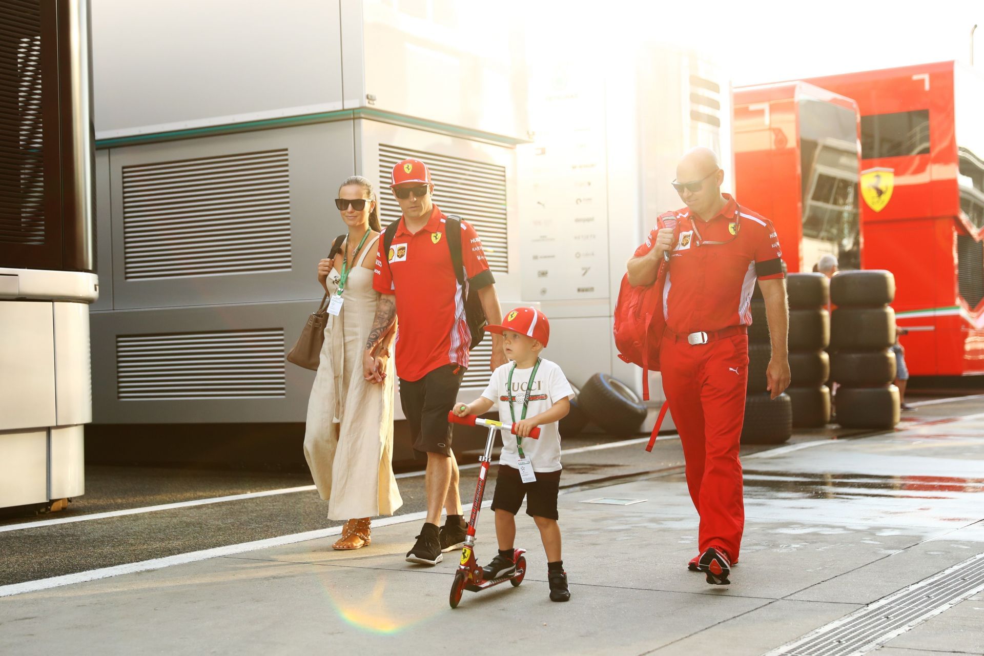 Kimi Raikkonen with his son at the F1 Grand Prix of Hungary - Qualifying - Source: Getty