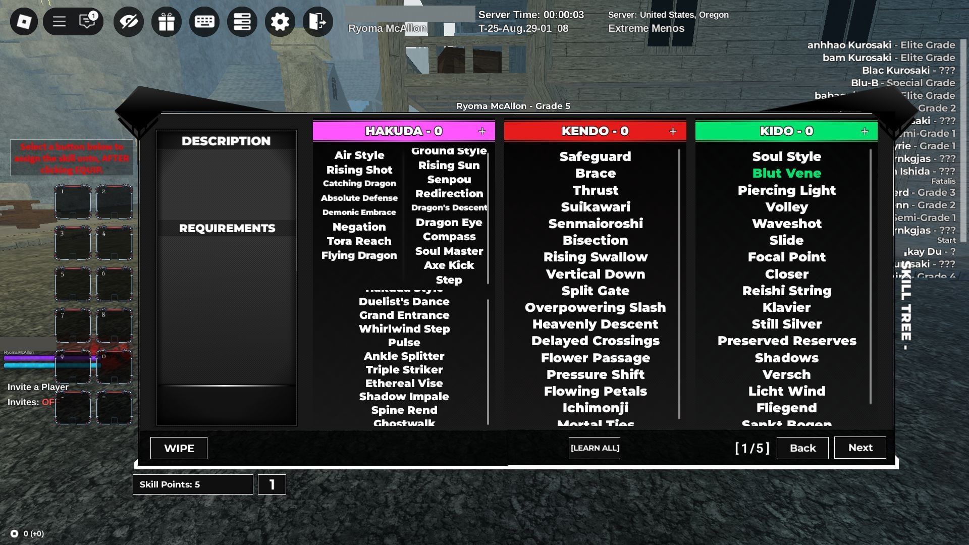 The Hakuda skill tree (Image via Roblox)