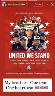 Image taken from Justin Thomas’ Instagram Story _ Source: Instagram/@justinthomas34