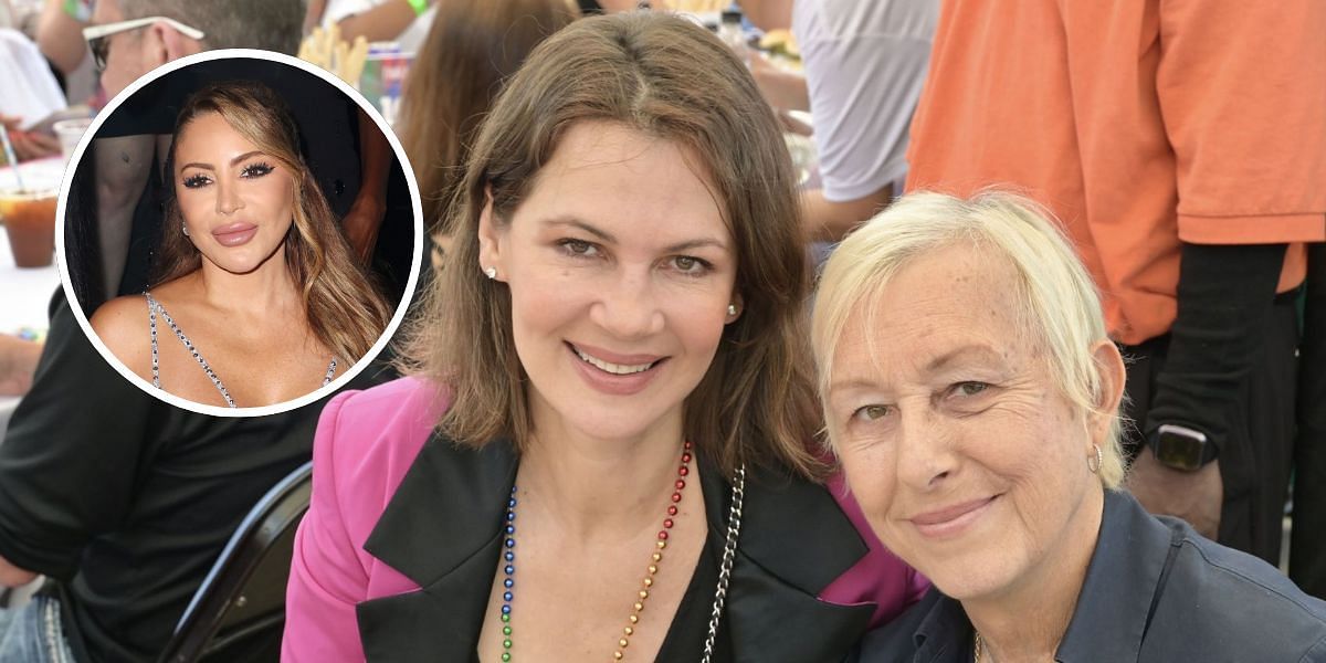 Larsa Pippen (inset), Julia Lemigova and Martina Navratilova (background), Sources: Getty