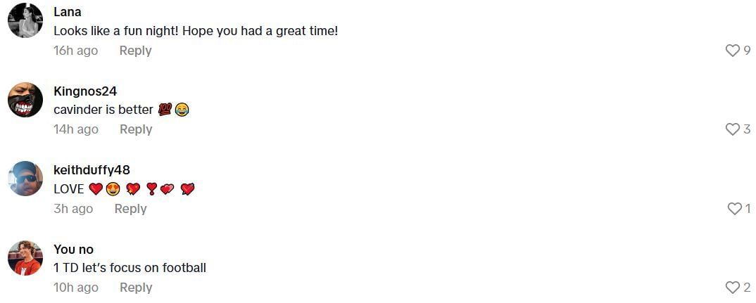 Fans react to Haley Cavinder and Jake Ferguson&#039;s &quot;d8 night&quot; clip on TikTok. Image via @cavindertwins