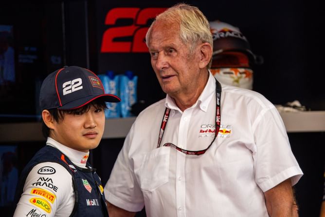 Yuki Tsunoda advised to “stop trying to beat” Max Verstappen by Helmut Marko