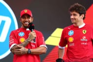Lewis Hamilton and Charles Leclerc during the 2025 F1 Hungarian GP weekend (Getty Images)