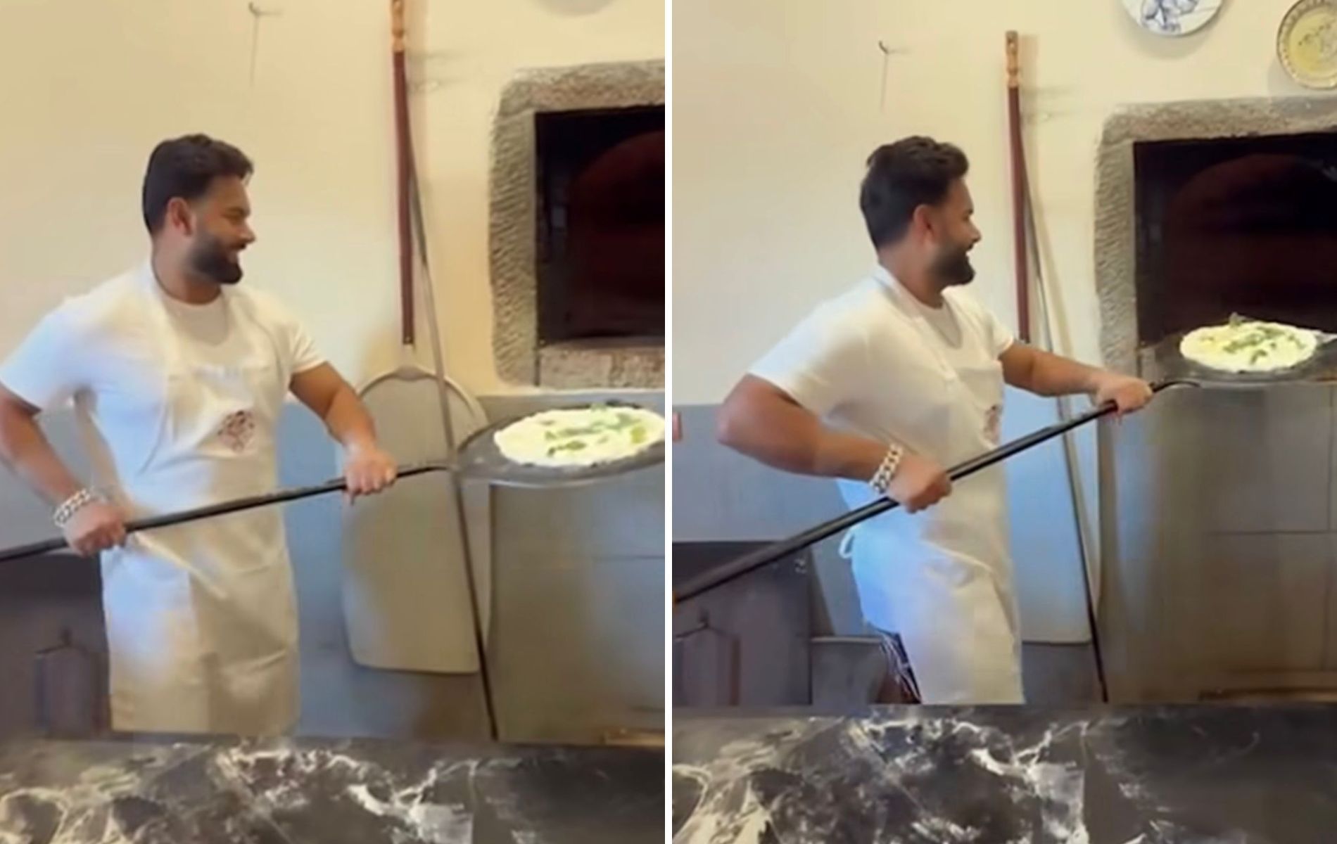 Rishabh Pant was recently seen baking a pizza. (Pics: Instagram/rishabpant).