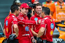 Watch: Charles Leclerc greets his Ferrari teammates after securing a shock pole position for the F1 Hungarian GP