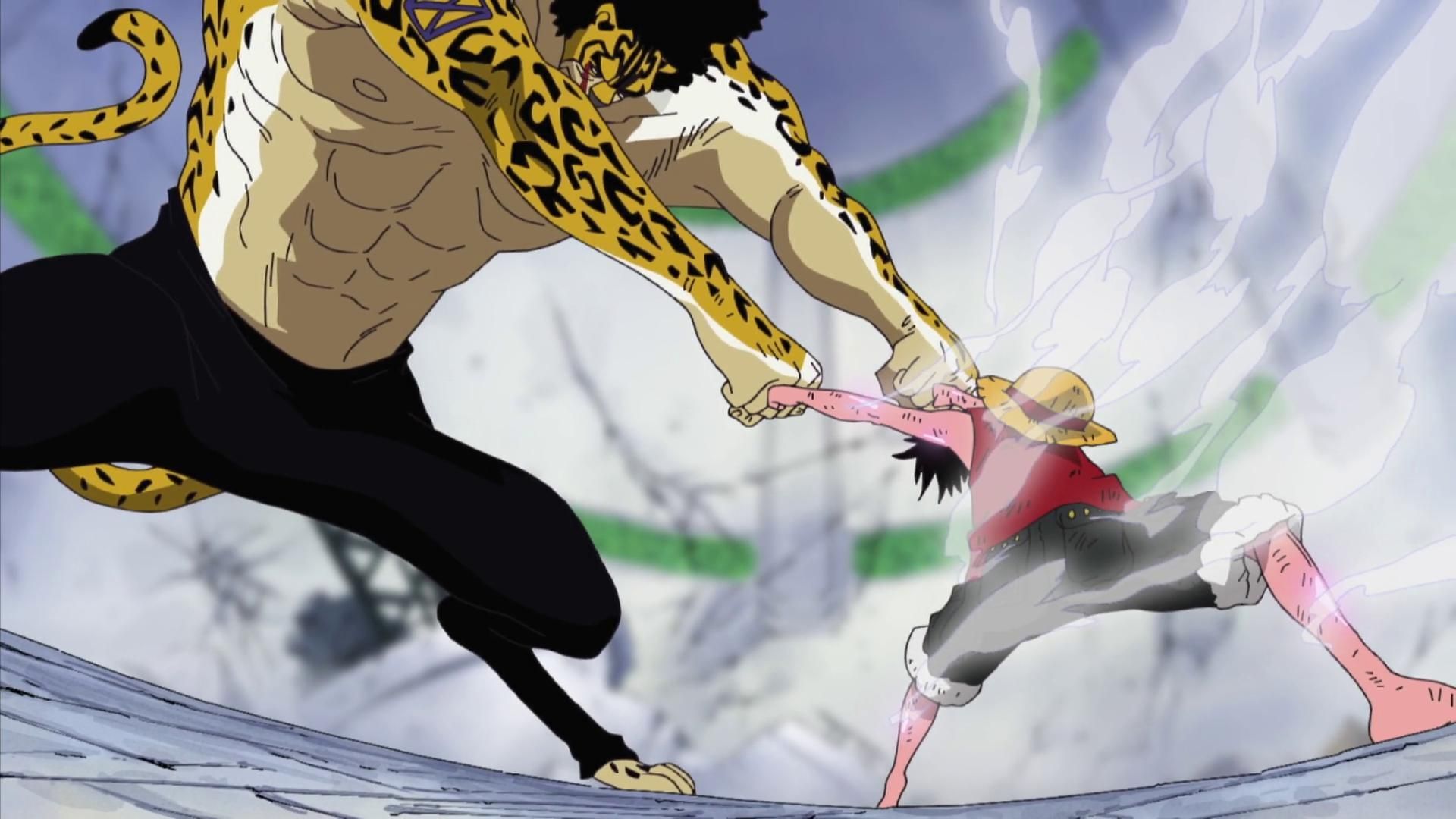 In One Piece, unarmed combat encompass all sort of superhuman powers (Image via Toei Animation)