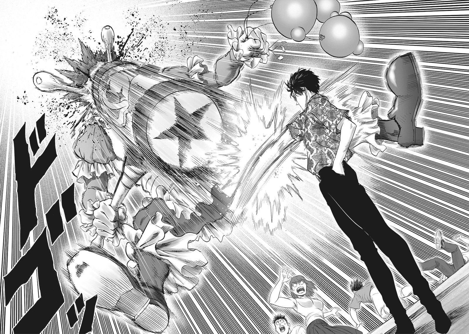 Sweet Mask against Pesky Clown in One Punch Man chapter 212 (Image via Shueisha)