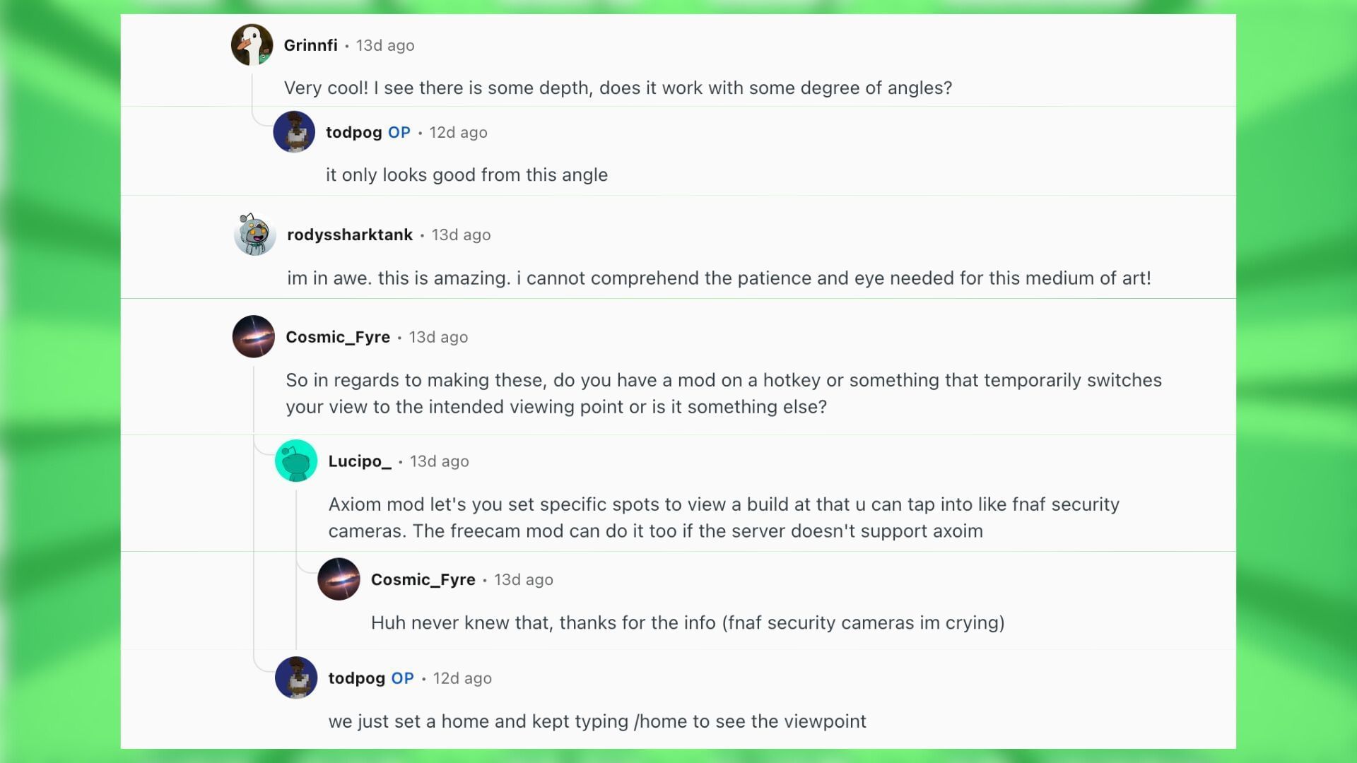 Redditors talk about the 3D block art (Image via Reddit)