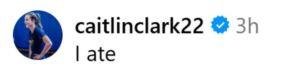 Caitlin Clark comments on the photos she took. (Photo: @brilewerke on IG)