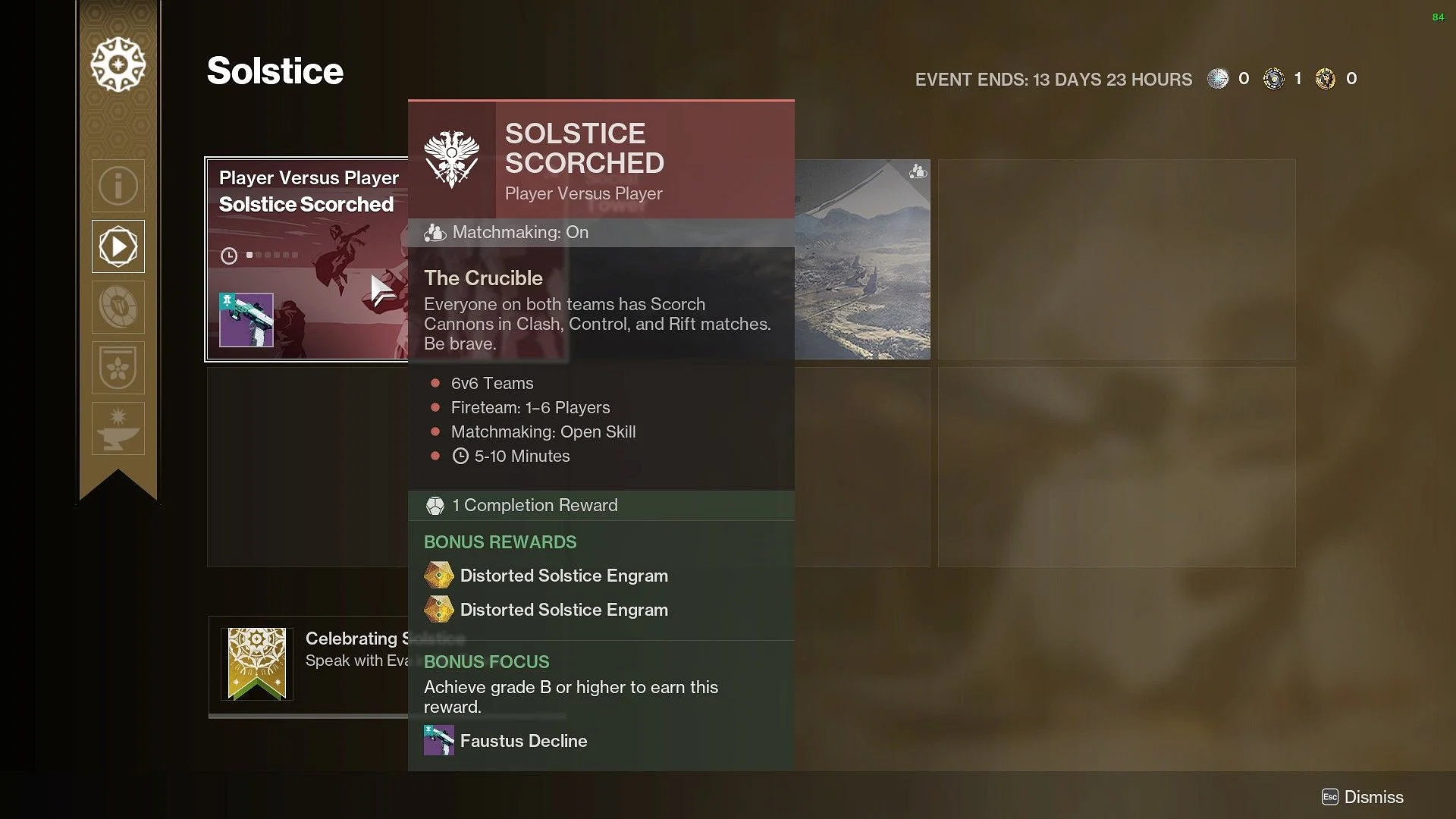 Scorch playlist in Solstice (Image via Bungie) 