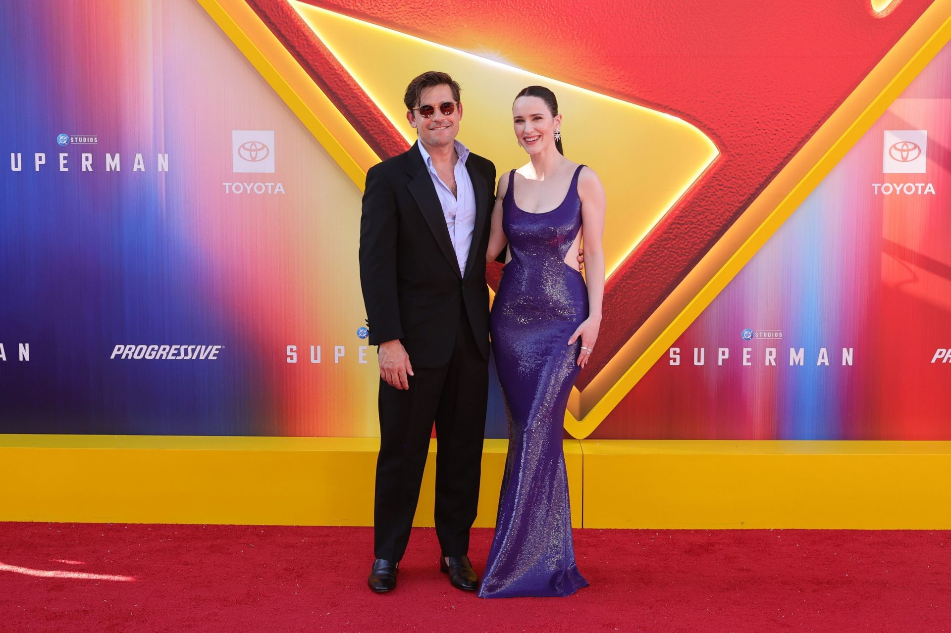 Rachel Brosnahan and Jason Ralph at the Los Angeles Premiere Of Warner Bros. &quot;Superman&quot; - Arrivals - Source: Getty