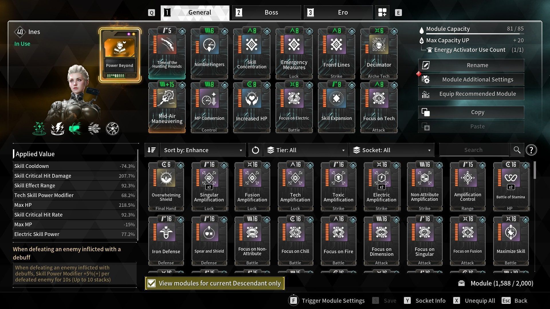 Ines Mobbing build in The First Descendant (Image via Nexon)