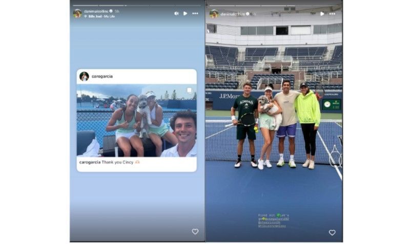 Screenshots of Danielle Collins&#039; Instagram stories | Source: IG/danimalcollins
