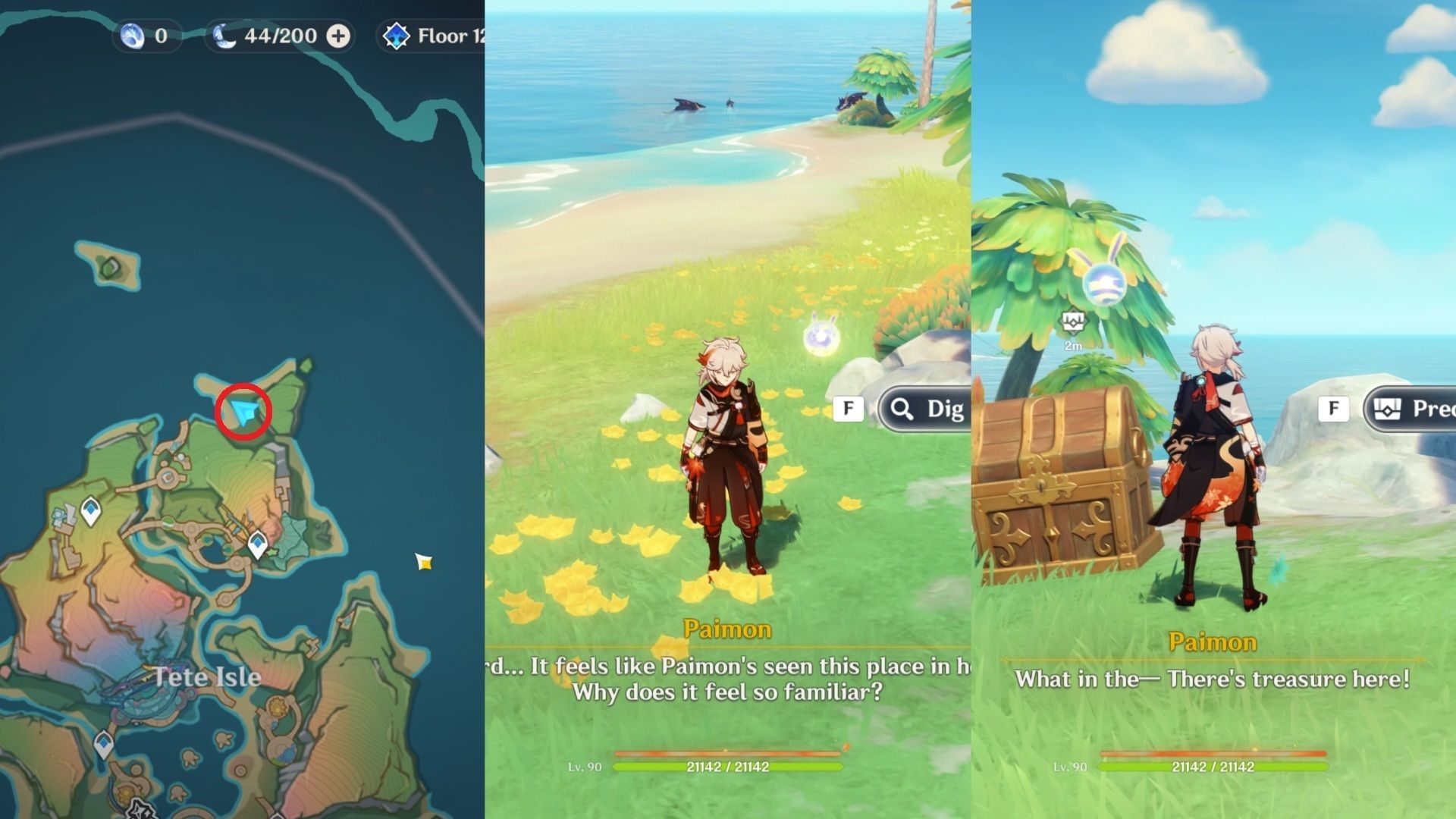 Dig the ground in Tete Isle (Image via HoYoverse)