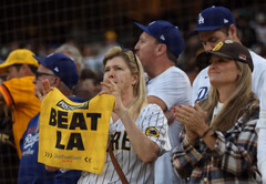 WATCH: Dodgers-Padres rivalry turns ugly as security handcuffs San Diego fan