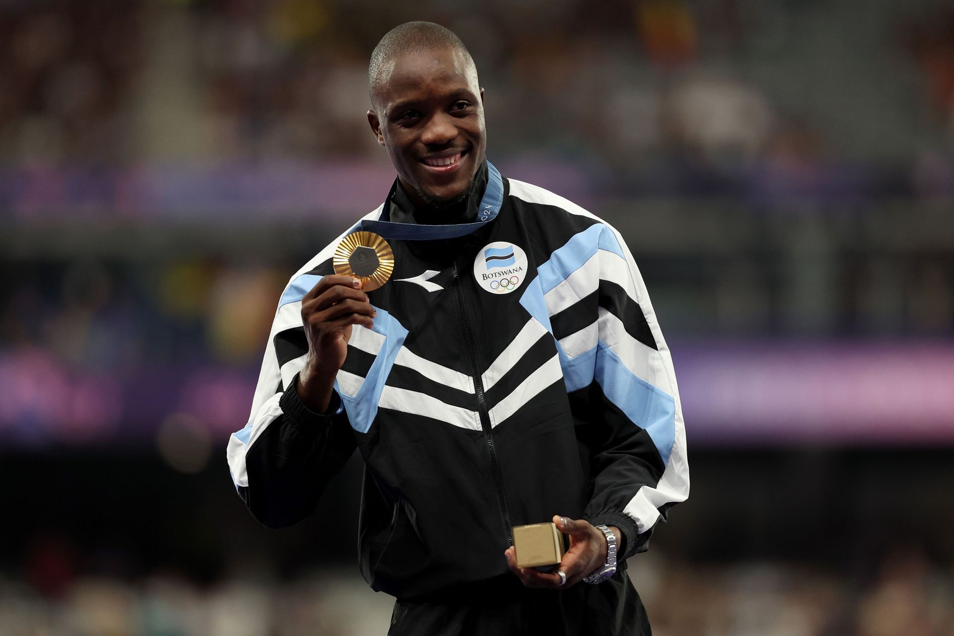 Letsile Tebogo of Team Botswana at the Olympic Games in Paris, France. (Photo by Getty Images)