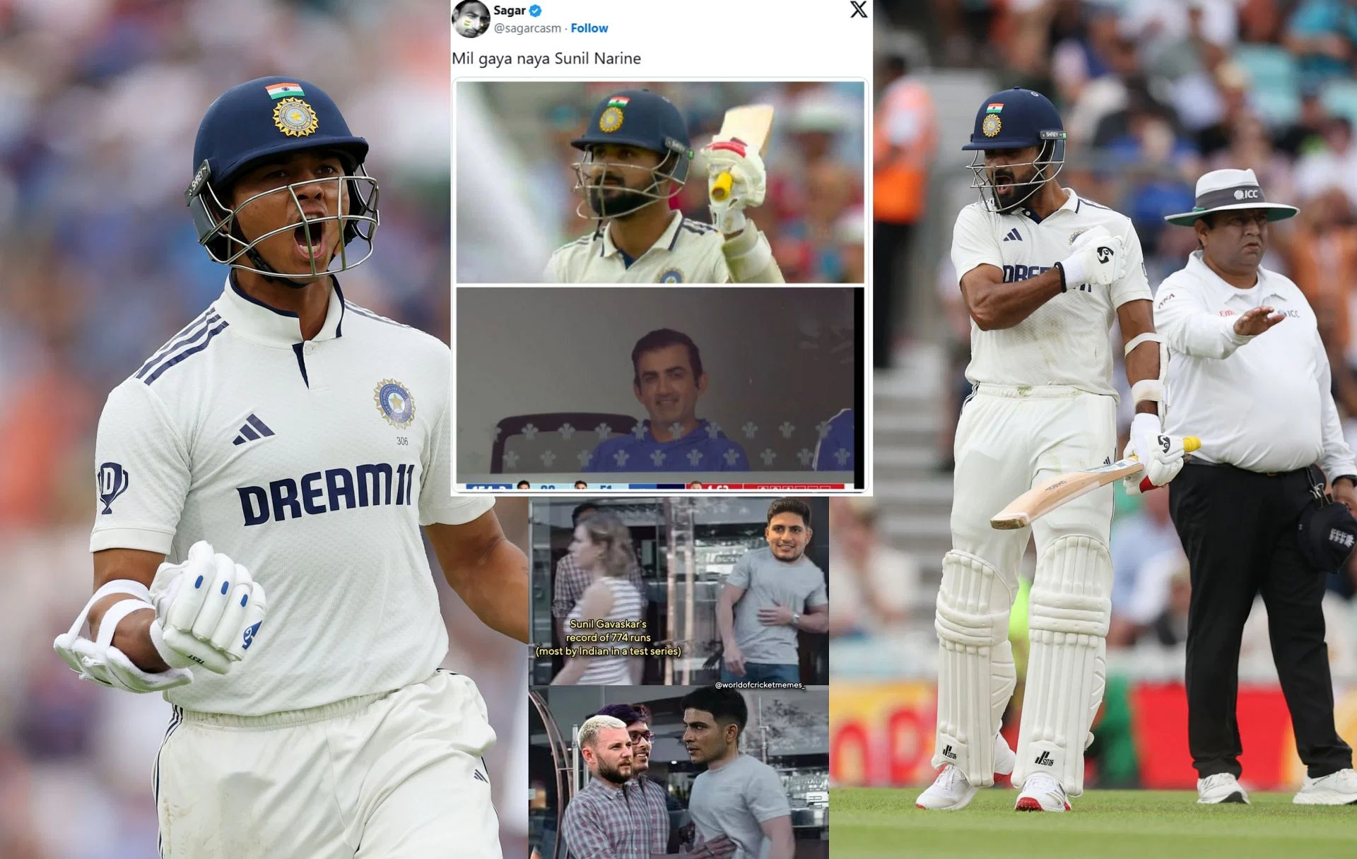 Top memes from Day 3 of 5th of IND vs ENG 2025 Test. (Images: X - BCCI, @sagarcasm, Instagram - worldofcricketmemes_)