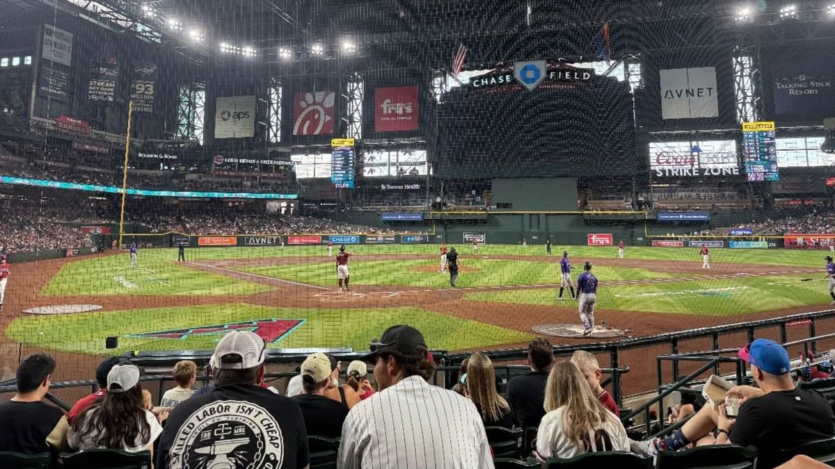 Leafs' Auston Matthews attends hometown team Arizona Diamondbacks' clash vs Colorado Rockies baseball game in Phoenix