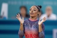 Simone Biles of the United States during the 2024 Summer Olympic Games in Paris, France. (Photo via Getty Images)