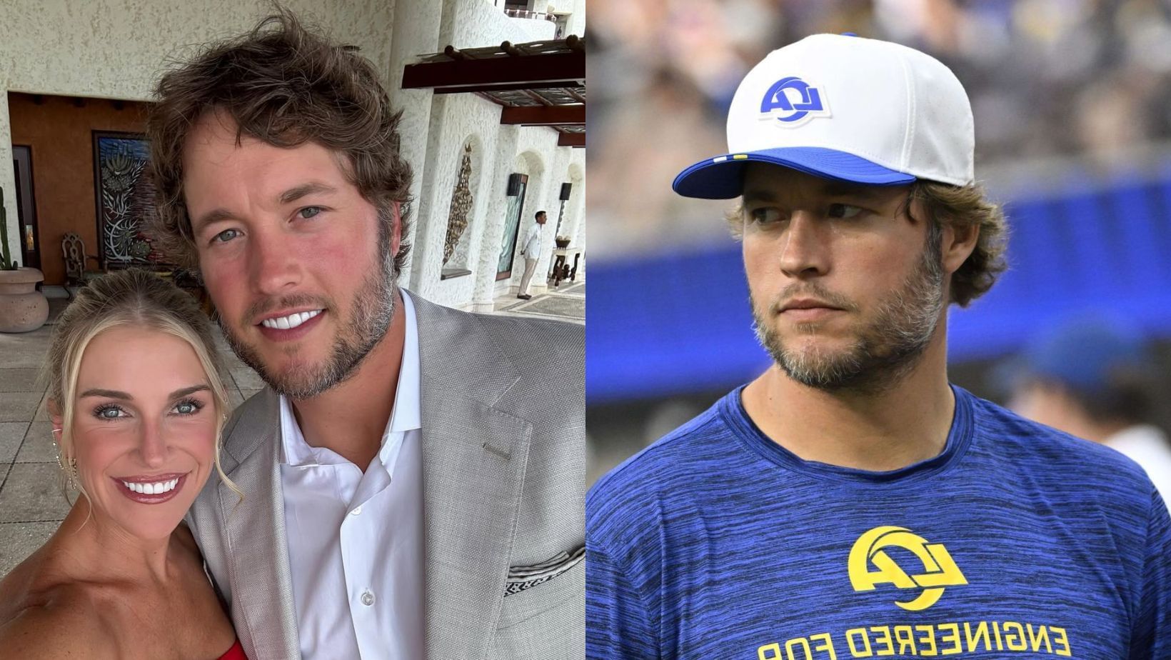 Kelly Stafford has addressed the conspiracy theory surrounding husband Matthew Stafford. (Photos via Kelly Stafford