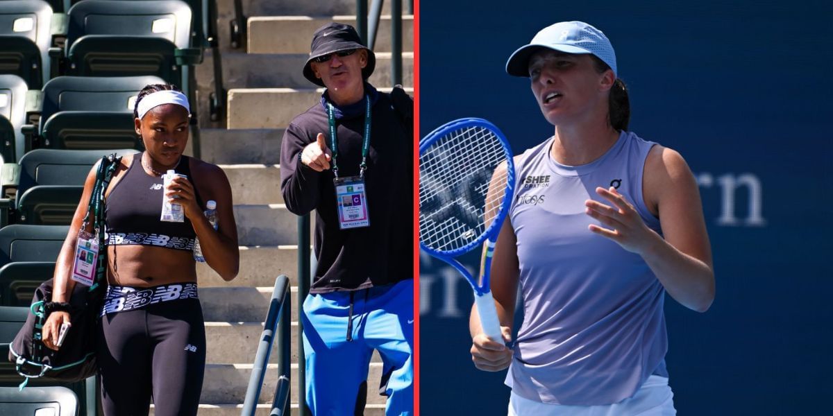Coco Gauff and Brad Gilbert (left), Iga Swiatek (right), Sources: Getty