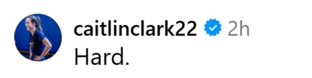 Caitlin Clark comments on CC day photos. (Photo: @brilewerke on IG)